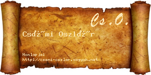 Csémi Oszlár névjegykártya